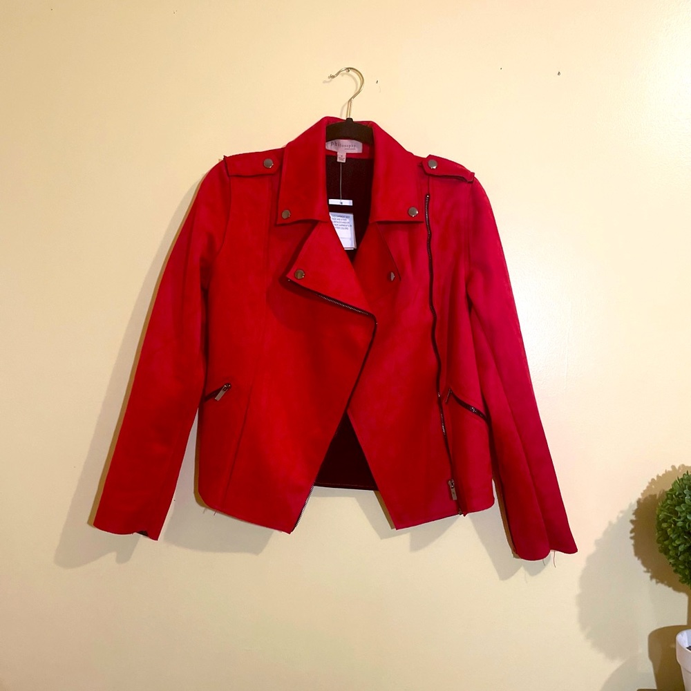 Women’s Philosophy Red Leather Jacket